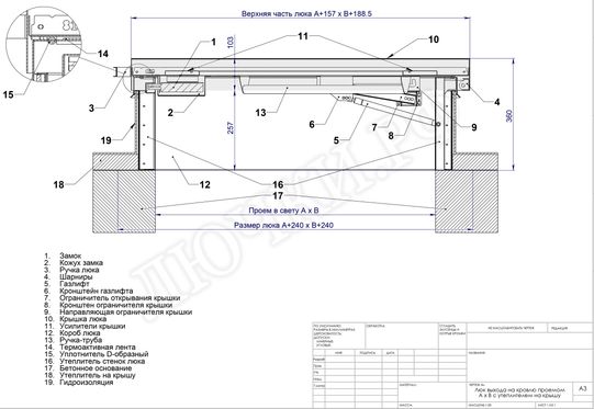 Люк для выхода на кровлю Оптимус 1100*1600 Люк для выхода на кровлю Оптимус 1100*1600