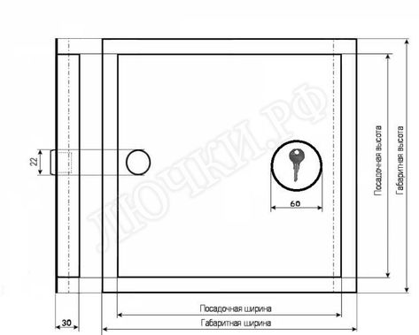 Люк сантехнический пожарный 1000*750, петли справа, Отверстие справа-сверху Люк сантехнический пожарный 1000*750, петли справа, Отверстие справа-сверху